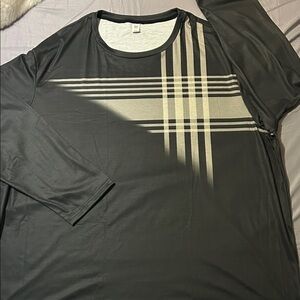 Men's 6X Black and Gray Long Sleeve Shirt tee New without tags